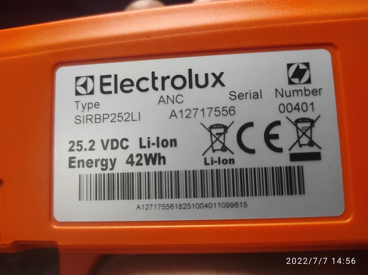 Аккумулятор для пылесоса Electrolux, фото №4