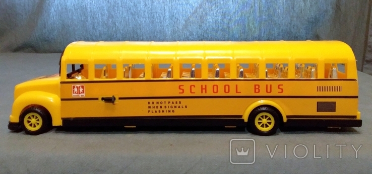 Американський шкільний автобус інерційний колючий пластик, фото №4