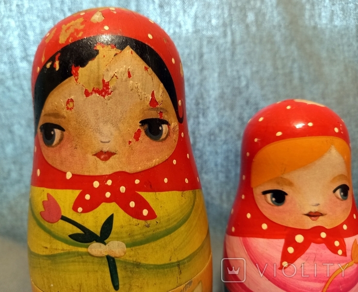Matryoshka dolls of the USSR Wood 5pcs, photo number 3