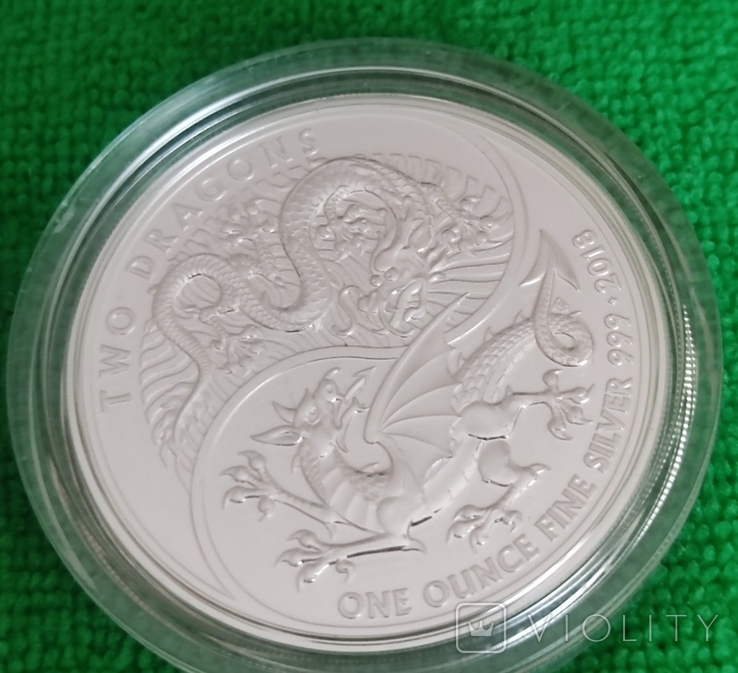 UK Silver Coin "Two Dragons"2018.2 pounds., photo number 3