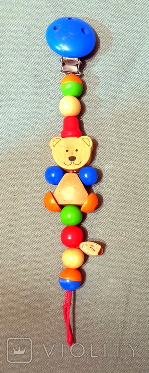 Teddy Bear Stroller Suspension Rattle Tree 1970s Toy GDR, photo number 2