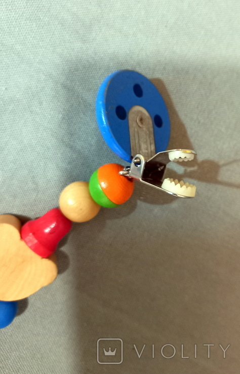 Teddy Bear Stroller Suspension Rattle Tree 1970s Toy GDR, photo number 5