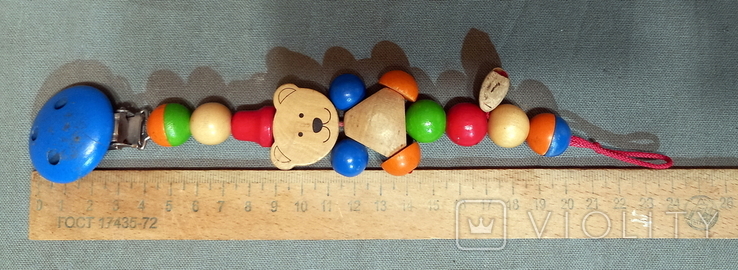 Teddy Bear Stroller Suspension Rattle Tree 1970s Toy GDR, photo number 6