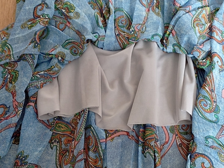 Красивая женская юбка длинная разноцветная верх шнуровка плиссе 48, фото №7