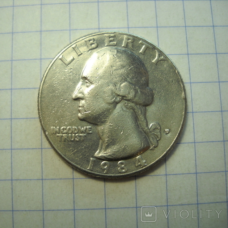 США, 1/4 доллара 1984 г. (D), фото №2