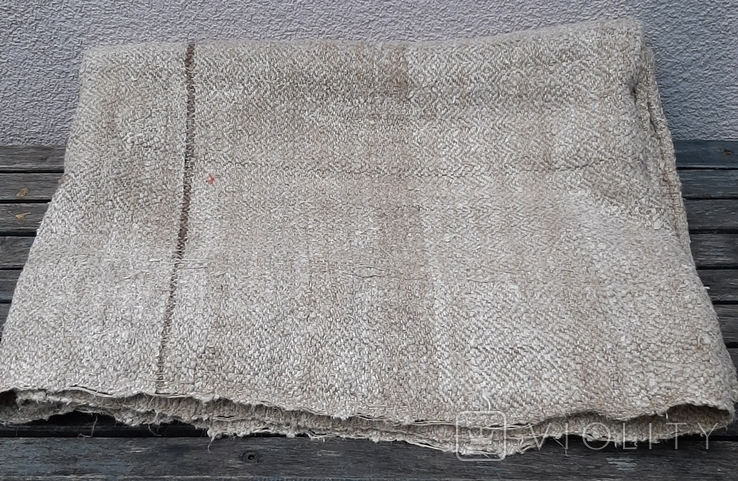 Sheet made of homespun hemp cloth 190x144 cm antique, photo number 13