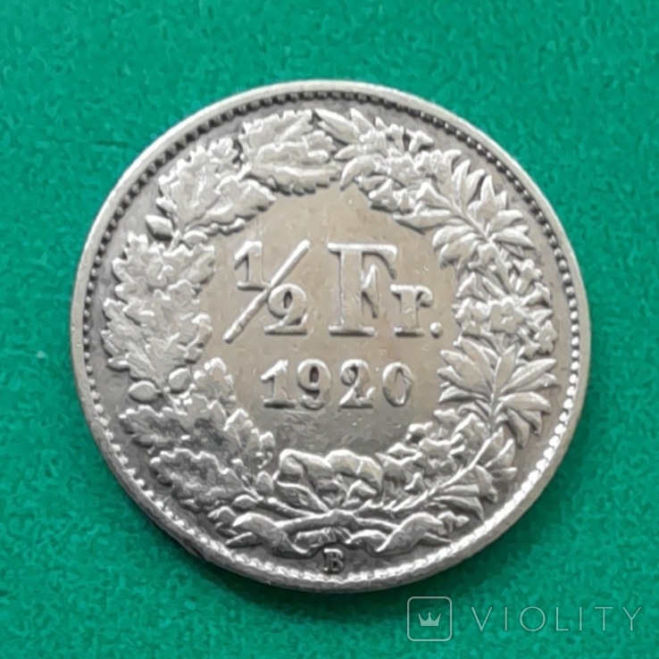 Швейцария 1/2 франка 1920, фото №2