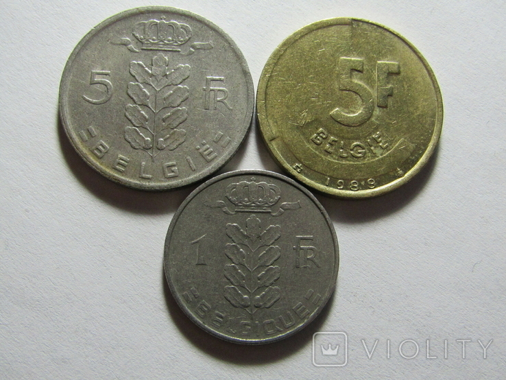 Монети Бельгії 3шт., фото №2