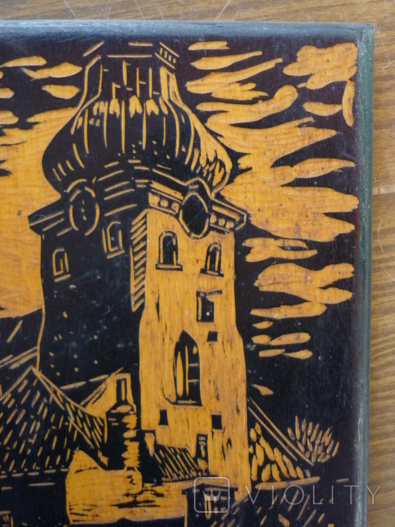 Carved panel "Church" 21 x 25 cm, photo number 5