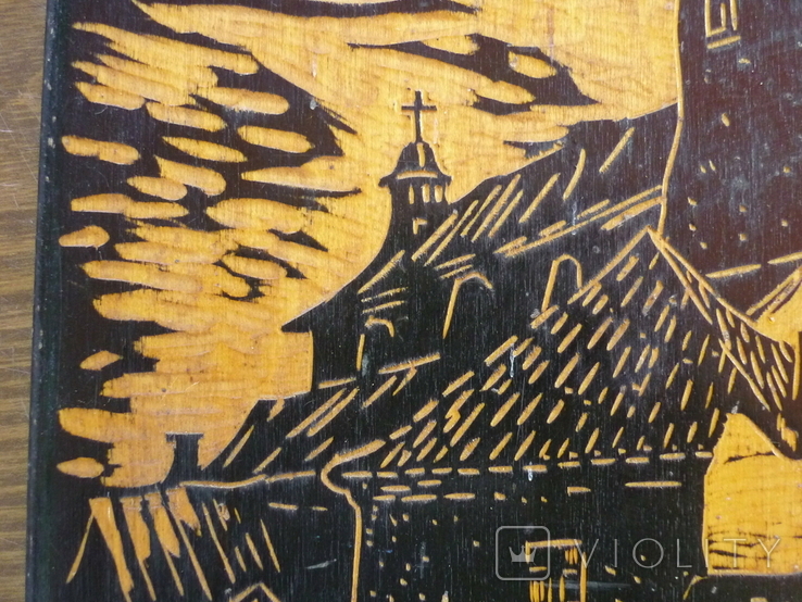 Carved panel "Church" 21 x 25 cm, photo number 6