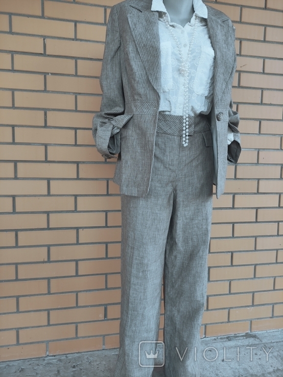Next костюм з брюками палаццо льон., фото №12