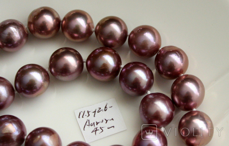 Японский Жемчуг Касуми 12.6-11.5мм. ,ожерелье., фото №11