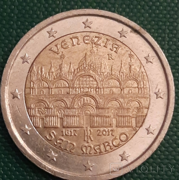2 евро Италия (400-летие завершения строительства собора Святого Марка в Венеции) 2018, фото №4