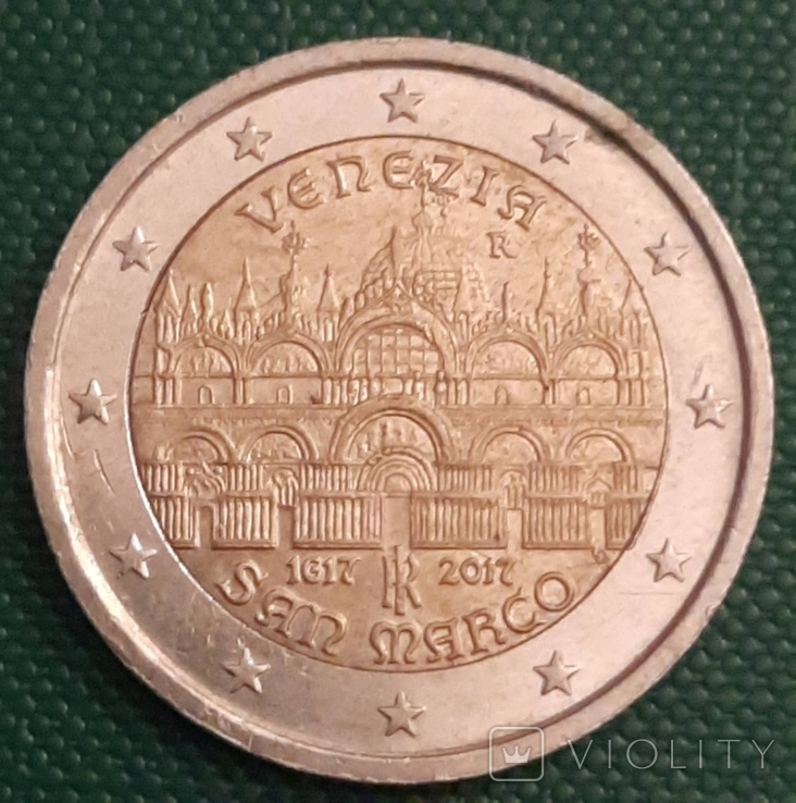 2 евро Италия (400-летие завершения строительства собора Святого Марка в Венеции) 2018, фото №5