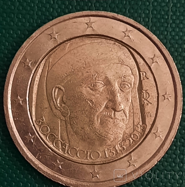 Італія 2 євро / 2013 / 700 років від народження Джованні Бокаччо, фото №2