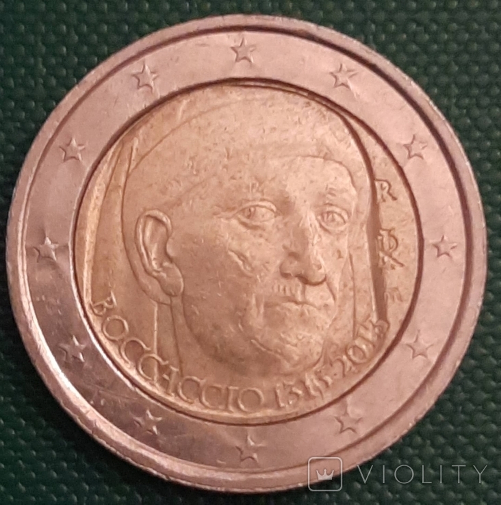 Італія 2 євро / 2013 / 700 років від народження Джованні Бокаччо, фото №5