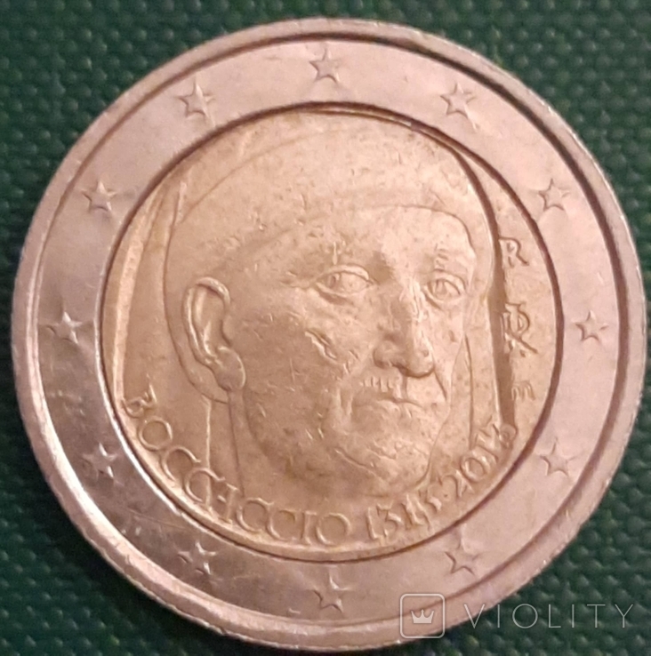 Італія 2 євро / 2013 / 700 років від народження Джованні Бокаччо, фото №6
