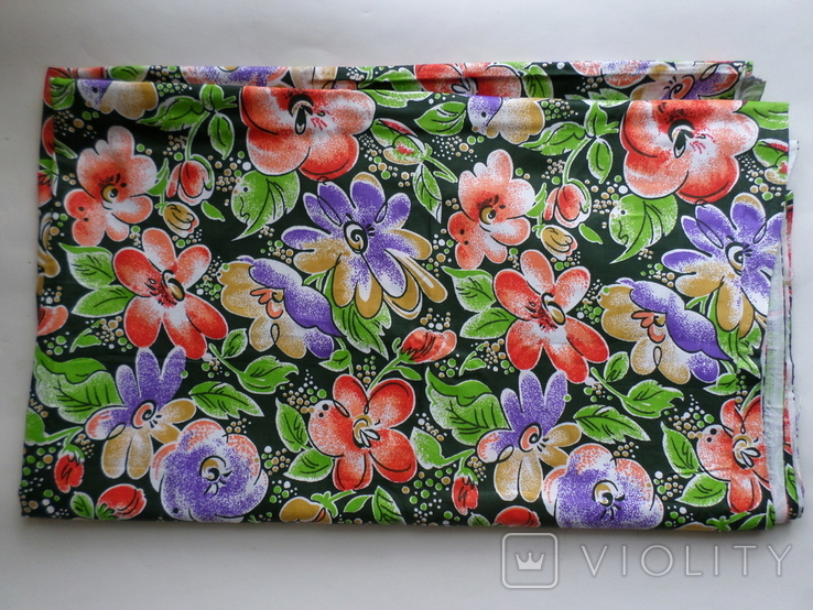 A piece of satin fabric, calico of the USSR., photo number 5