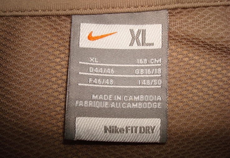  Nike fit dry Футболка спортивная женская поло кофе с молоком комби L/XL, photo number 9