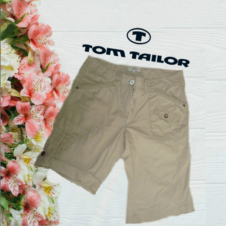 Tom Tailor красивые летние женские шорты цвет мокрого песка 40, фото №2