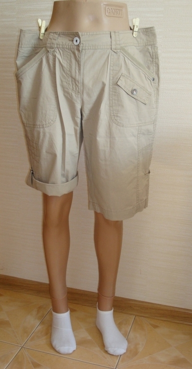 Tom Tailor красивые летние женские шорты цвет мокрого песка 40, фото №4
