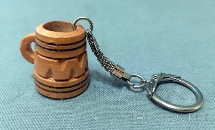 Keychain Wood Beer Mug, photo number 2