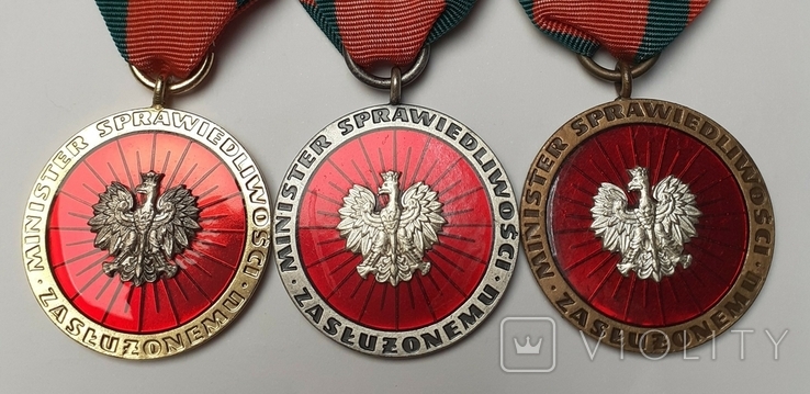 Комплект медалей 1.2.3ст. За заслуги в работе пенитенциарной службы., фото №2