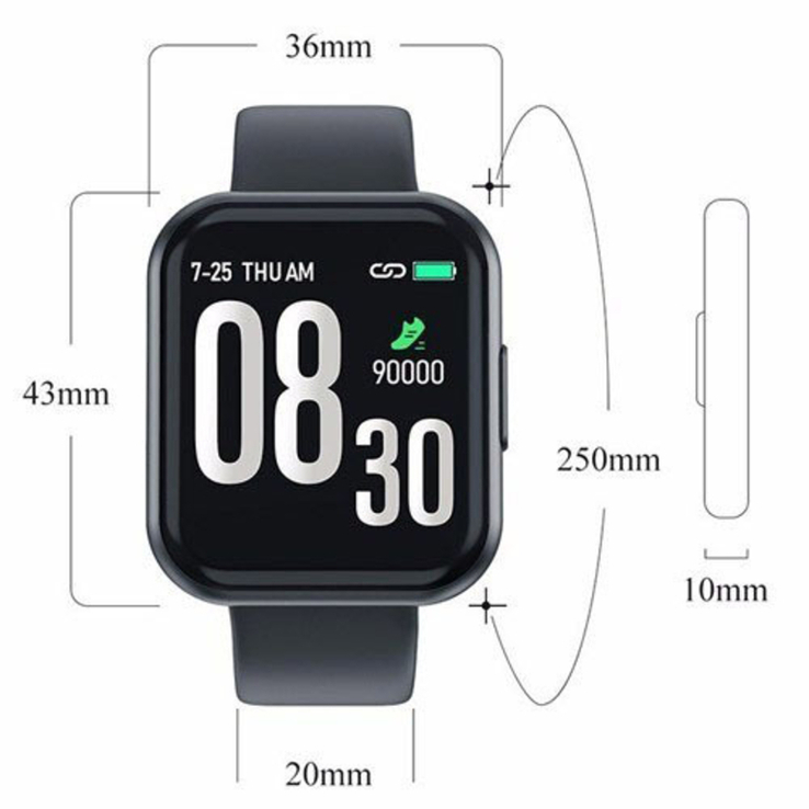 Смарт часы Smart Watch T88 спортивные с пульсометром , тонометром , цвет черный., numer zdjęcia 4