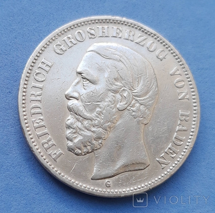 5 марок 1900 G Баден, фото №3