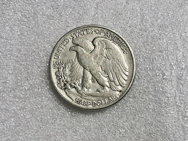 50 центов США 1942 Шагающая свобода, фото №3