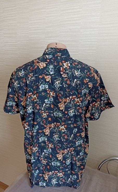 Easy Стильная красивая приталенная мужская рубашка в цветочный принт XL, фото №5
