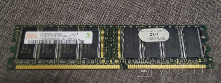 Память Hynix PC3200U-30330 512MB DDR 400mhz, фото №2