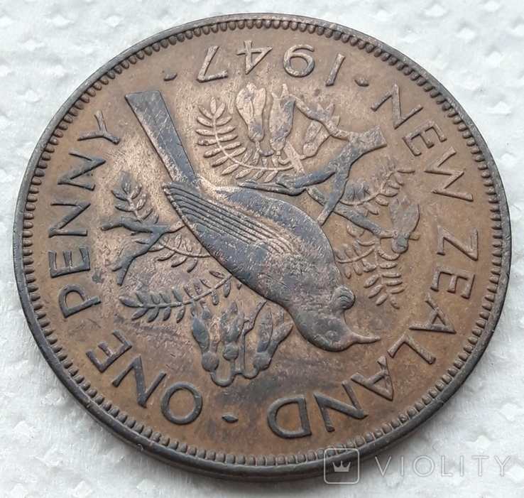 Новая Зеландия 1 пенни 1947 год, фото №4