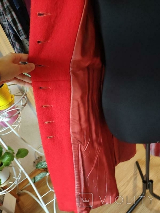 Пальто 50-х годов винтаж s красное шерсть 100%, фото №5