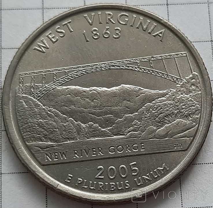 США 1/4 доллара, 2005 Квотер штата Западная Вирджиния "D" - Денвер