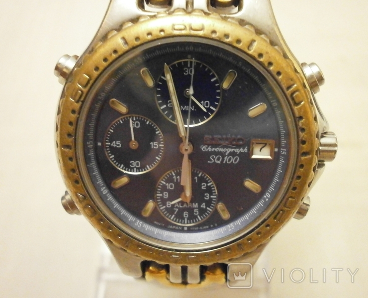 Seiko chronograph SQ 100, quartz., фото №4