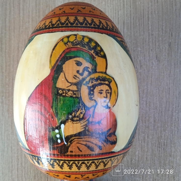 Пасхальное яйцо , Христос и Богородица, дерево роспись, photo number 10