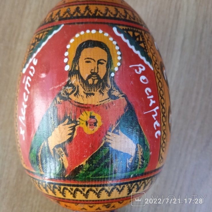 Пасхальное яйцо , Христос и Богородица, дерево роспись, photo number 11