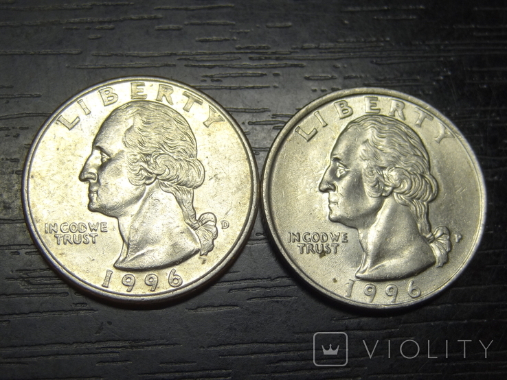 25 центів США 1996 (два різновиди)