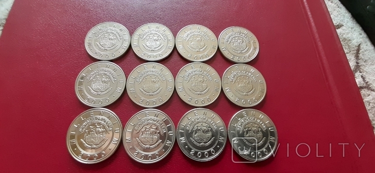 ЛИБЕРИЯ, 5 долларов, медно-никель, 2000 год, 12 монет, фото №3