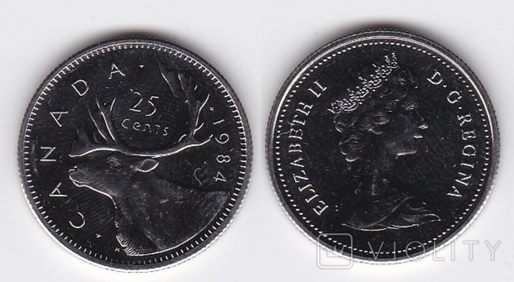 Canada Канада - 25 Cents 1984