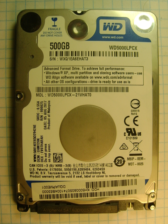 Жесткий диск WD5000LPCX, фото №2