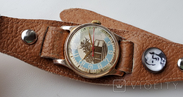 Часы Зим Чапаев на ремешке, анодированый корпус, фото №2