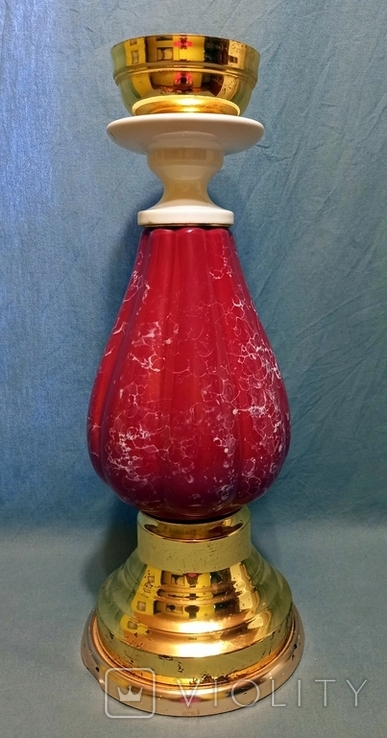 Table Lamp Night Light Porcelain Metal in Restoration 41 cm, photo number 3