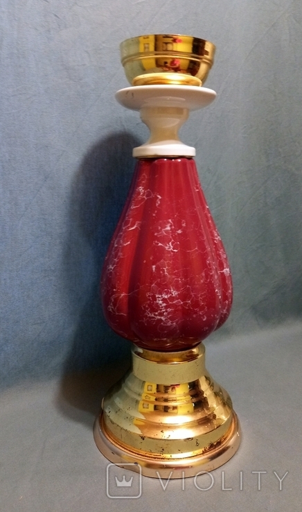 Table Lamp Night Light Porcelain Metal in Restoration 41 cm, photo number 6