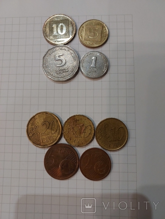 Набор монет монета Евроцент Евро Германия Болгария Венгрия Польша Беларусь Израиль, фото №5