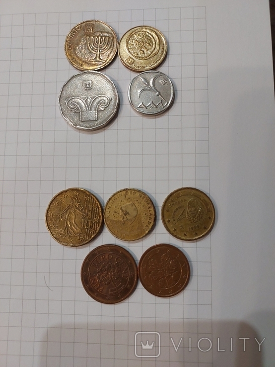 Набор монет монета Евроцент Евро Германия Болгария Венгрия Польша Беларусь Израиль, фото №6