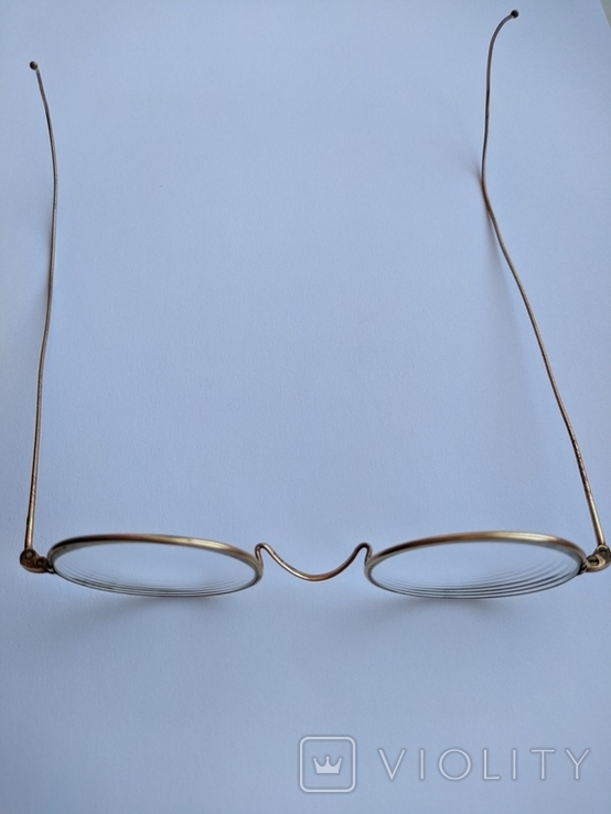 Вінтажні, позолочені окуляри, фото №7