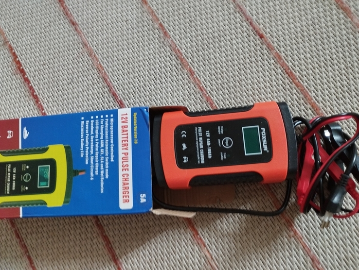 Зарядное устройство для автомобильного аккумулятора Foxsur 12V 5A импульсное зарядное устр, photo number 3