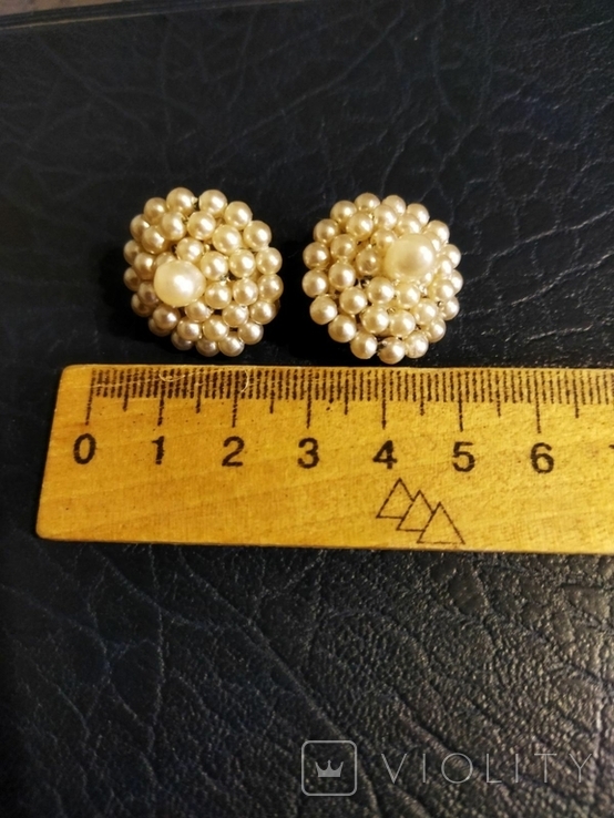 Clips with pearl inserts, photo number 3